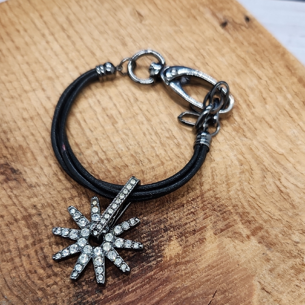 Rhinestone Spur‎ Rowel Western Bracelet